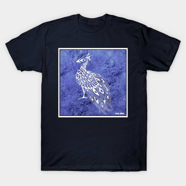 deep blue peacock ecopop T-Shirt by jorge_lebeau